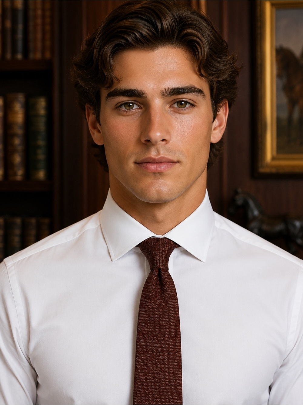 Petronius Textured Silk Tie in Cocoa Brown - Picture 2 of 3